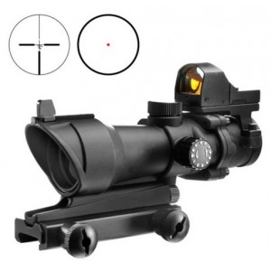 Прицел оптический AIM-O ACOG 4×32 Scope Red/Green Reticle with Mini Red Dot Black AO5320-BK